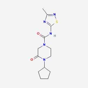 molecular formula C13H19N5O2S B5903604 4-cyclopentyl-N-(3-methyl-1,2,4-thiadiazol-5-yl)-3-oxopiperazine-1-carboxamide 