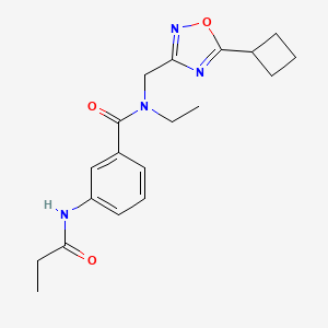 N-[(5-cyclobutyl-1,2,4-oxadiazol-3-yl)methyl]-N-ethyl-3-(propionylamino)benzamide