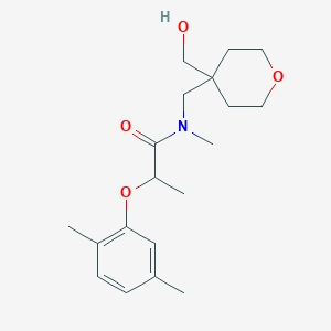 molecular formula C19H29NO4 B5903633 2-(2,5-dimethylphenoxy)-N-{[4-(hydroxymethyl)tetrahydro-2H-pyran-4-yl]methyl}-N-methylpropanamide 