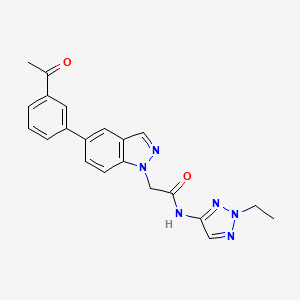 molecular formula C21H20N6O2 B5903655 2-[5-(3-acetylphenyl)-1H-indazol-1-yl]-N-(2-ethyl-2H-1,2,3-triazol-4-yl)acetamide 