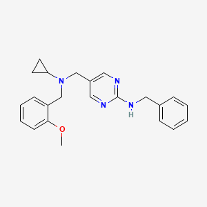 molecular formula C23H26N4O B5903672 N-benzyl-5-{[cyclopropyl(2-methoxybenzyl)amino]methyl}pyrimidin-2-amine 