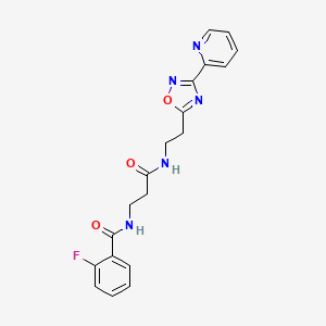 molecular formula C19H18FN5O3 B5903714 2-fluoro-N-(3-oxo-3-{[2-(3-pyridin-2-yl-1,2,4-oxadiazol-5-yl)ethyl]amino}propyl)benzamide 