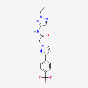 molecular formula C16H15F3N6O B5903732 N-(2-ethyl-2H-1,2,3-triazol-4-yl)-2-{3-[4-(trifluoromethyl)phenyl]-1H-pyrazol-1-yl}acetamide 