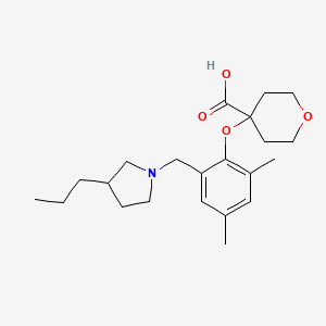 4-{2,4-dimethyl-6-[(3-propyl-1-pyrrolidinyl)methyl]phenoxy}tetrahydro-2H-pyran-4-carboxylic acid trifluoroacetate