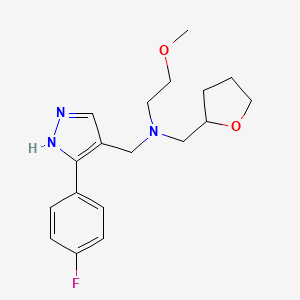 N-{[3-(4-fluorophenyl)-1H-pyrazol-4-yl]methyl}-2-methoxy-N-(tetrahydrofuran-2-ylmethyl)ethanamine