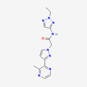 N-(2-ethyl-2H-1,2,3-triazol-4-yl)-2-[3-(3-methylpyrazin-2-yl)-1H-pyrazol-1-yl]acetamide