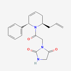 molecular formula C19H21N3O3 B5903805 3-{2-[(2R*,6S*)-2-allyl-6-phenyl-3,6-dihydropyridin-1(2H)-yl]-2-oxoethyl}imidazolidine-2,4-dione 