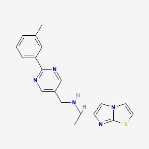 molecular formula C19H19N5S B5903812 (1-imidazo[2,1-b][1,3]thiazol-6-ylethyl){[2-(3-methylphenyl)pyrimidin-5-yl]methyl}amine 