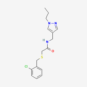 2-[(2-chlorobenzyl)thio]-N-[(1-propyl-1H-pyrazol-4-yl)methyl]acetamide