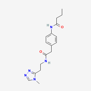 molecular formula C17H23N5O2 B5903872 N-[4-(2-{[2-(4-methyl-4H-1,2,4-triazol-3-yl)ethyl]amino}-2-oxoethyl)phenyl]butanamide 