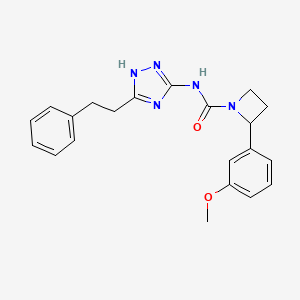 molecular formula C21H23N5O2 B5903877 2-(3-methoxyphenyl)-N-[3-(2-phenylethyl)-1H-1,2,4-triazol-5-yl]azetidine-1-carboxamide 