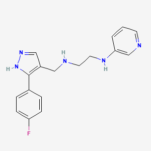 molecular formula C17H18FN5 B5903893 N-{[3-(4-fluorophenyl)-1H-pyrazol-4-yl]methyl}-N'-pyridin-3-ylethane-1,2-diamine 