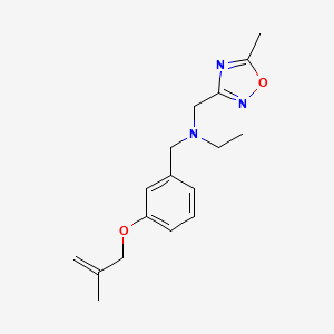 molecular formula C17H23N3O2 B5903898 N-[(5-methyl-1,2,4-oxadiazol-3-yl)methyl]-N-{3-[(2-methylprop-2-en-1-yl)oxy]benzyl}ethanamine 