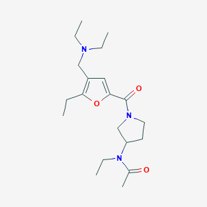 molecular formula C20H33N3O3 B5903906 N-(1-{4-[(diethylamino)methyl]-5-ethyl-2-furoyl}pyrrolidin-3-yl)-N-ethylacetamide 