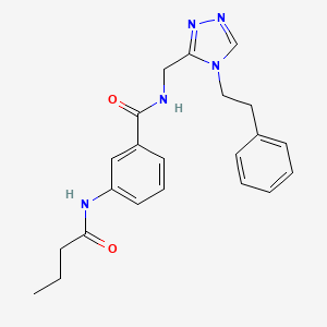 3-(butyrylamino)-N-{[4-(2-phenylethyl)-4H-1,2,4-triazol-3-yl]methyl}benzamide