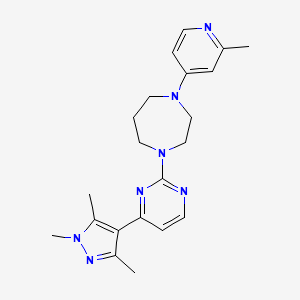 molecular formula C21H27N7 B5903952 1-(2-methyl-4-pyridinyl)-4-[4-(1,3,5-trimethyl-1H-pyrazol-4-yl)-2-pyrimidinyl]-1,4-diazepane bis(trifluoroacetate) 