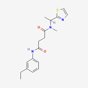 molecular formula C18H23N3O2S B5903953 N'-(3-ethylphenyl)-N-methyl-N-[1-(1,3-thiazol-2-yl)ethyl]succinamide 