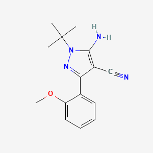 molecular formula C15H18N4O B590396 5-Amino-1-tert-butyl-3-(2-methoxyphenyl)pyrazole-4-carbonitrile CAS No. 1797987-02-0