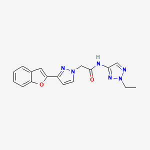 molecular formula C17H16N6O2 B5903976 2-[3-(1-benzofuran-2-yl)-1H-pyrazol-1-yl]-N-(2-ethyl-2H-1,2,3-triazol-4-yl)acetamide 