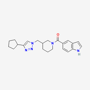 molecular formula C22H27N5O B5903980 5-({3-[(4-cyclopentyl-1H-1,2,3-triazol-1-yl)methyl]piperidin-1-yl}carbonyl)-1H-indole 