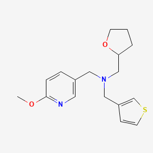 molecular formula C17H22N2O2S B5903988 1-(6-methoxypyridin-3-yl)-N-(tetrahydrofuran-2-ylmethyl)-N-(3-thienylmethyl)methanamine 