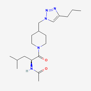 molecular formula C19H33N5O2 B5903999 N-[(1S)-3-methyl-1-({4-[(4-propyl-1H-1,2,3-triazol-1-yl)methyl]piperidin-1-yl}carbonyl)butyl]acetamide 