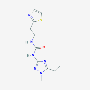 molecular formula C11H16N6OS B5904001 N-(5-ethyl-1-methyl-1H-1,2,4-triazol-3-yl)-N'-[2-(1,3-thiazol-2-yl)ethyl]urea trifluoroacetate 