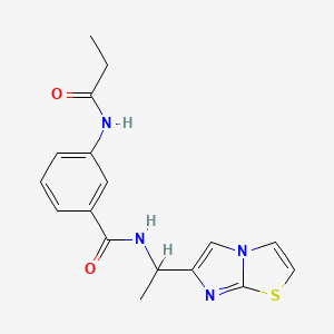 molecular formula C17H18N4O2S B5904004 N-(1-imidazo[2,1-b][1,3]thiazol-6-ylethyl)-3-(propionylamino)benzamide 
