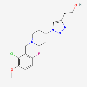 molecular formula C17H22ClFN4O2 B5904035 2-{1-[1-(2-chloro-6-fluoro-3-methoxybenzyl)piperidin-4-yl]-1H-1,2,3-triazol-4-yl}ethanol 