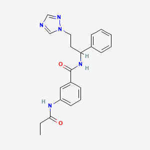 molecular formula C21H23N5O2 B5904049 N-[1-phenyl-3-(1H-1,2,4-triazol-1-yl)propyl]-3-(propionylamino)benzamide 