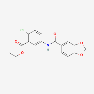 molecular formula C18H16ClNO5 B5904057 isopropyl 5-[(1,3-benzodioxol-5-ylcarbonyl)amino]-2-chlorobenzoate 