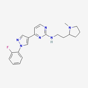 molecular formula C20H23FN6 B5904059 4-[1-(2-fluorophenyl)-1H-pyrazol-4-yl]-N-[2-(1-methyl-2-pyrrolidinyl)ethyl]-2-pyrimidinamine trifluoroacetate 