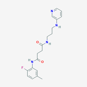 molecular formula C19H23FN4O2 B5904063 N-(2-fluoro-5-methylphenyl)-N'-[3-(pyridin-3-ylamino)propyl]succinamide 