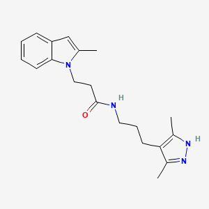 molecular formula C20H26N4O B5904092 N-[3-(3,5-dimethyl-1H-pyrazol-4-yl)propyl]-3-(2-methyl-1H-indol-1-yl)propanamide 