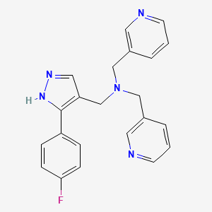 molecular formula C22H20FN5 B5904165 1-[3-(4-fluorophenyl)-1H-pyrazol-4-yl]-N,N-bis(pyridin-3-ylmethyl)methanamine 