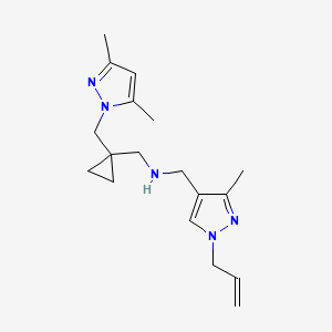 molecular formula C18H27N5 B5904171 1-(1-allyl-3-methyl-1H-pyrazol-4-yl)-N-({1-[(3,5-dimethyl-1H-pyrazol-1-yl)methyl]cyclopropyl}methyl)methanamine 