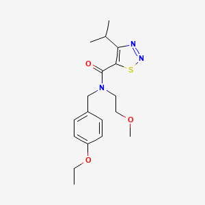 molecular formula C18H25N3O3S B5904173 N-(4-ethoxybenzyl)-4-isopropyl-N-(2-methoxyethyl)-1,2,3-thiadiazole-5-carboxamide 