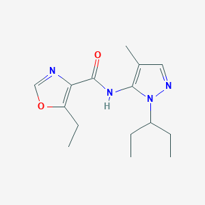 5-ethyl-N-[1-(1-ethylpropyl)-4-methyl-1H-pyrazol-5-yl]-1,3-oxazole-4-carboxamide