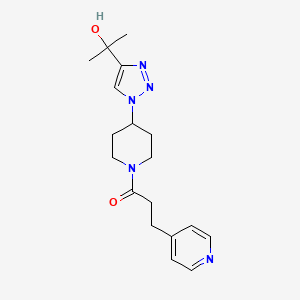 molecular formula C18H25N5O2 B5904187 2-(1-{1-[3-(4-pyridinyl)propanoyl]-4-piperidinyl}-1H-1,2,3-triazol-4-yl)-2-propanol trifluoroacetate (salt) 