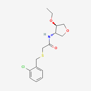 molecular formula C15H20ClNO3S B5904190 2-[(2-chlorobenzyl)thio]-N-[(3S*,4R*)-4-ethoxytetrahydrofuran-3-yl]acetamide 