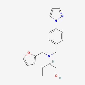 molecular formula C19H23N3O2 B5904198 2-{(2-furylmethyl)[4-(1H-pyrazol-1-yl)benzyl]amino}butan-1-ol 