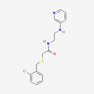 molecular formula C16H18ClN3OS B5904216 2-[(2-chlorobenzyl)thio]-N-[2-(pyridin-3-ylamino)ethyl]acetamide 