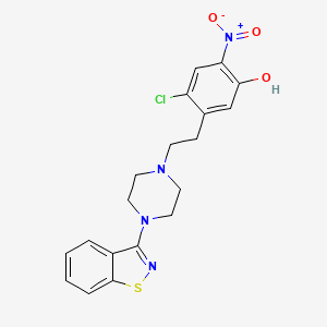 molecular formula C19H19ClN4O3S B590425 5-[2-[4-(1,2-苯并异噻唑-3-基)-1-哌嗪基]乙基-4-氯-2-硝基苯酚 CAS No. 1797879-13-0