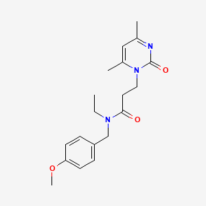 molecular formula C19H25N3O3 B5904273 3-(4,6-dimethyl-2-oxopyrimidin-1(2H)-yl)-N-ethyl-N-(4-methoxybenzyl)propanamide 