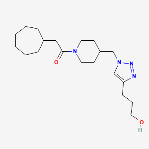 molecular formula C20H34N4O2 B5904274 3-(1-{[1-(cycloheptylacetyl)piperidin-4-yl]methyl}-1H-1,2,3-triazol-4-yl)propan-1-ol 