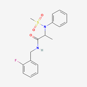 molecular formula C17H19FN2O3S B5904297 N-(2-fluorobenzyl)-2-[(methylsulfonyl)(phenyl)amino]propanamide 