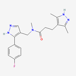 3-(3,5-dimethyl-1H-pyrazol-4-yl)-N-{[5-(4-fluorophenyl)-1H-pyrazol-4-yl]methyl}-N-methylpropanamide