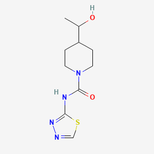 molecular formula C10H16N4O2S B5904322 4-(1-hydroxyethyl)-N-1,3,4-thiadiazol-2-ylpiperidine-1-carboxamide 