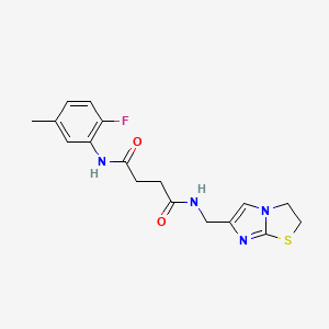 molecular formula C17H19FN4O2S B5904364 N-(2,3-dihydroimidazo[2,1-b][1,3]thiazol-6-ylmethyl)-N'-(2-fluoro-5-methylphenyl)succinamide 