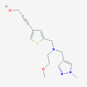 molecular formula C16H21N3O2S B5904439 3-[5-({(2-methoxyethyl)[(1-methyl-1H-pyrazol-4-yl)methyl]amino}methyl)-3-thienyl]prop-2-yn-1-ol 